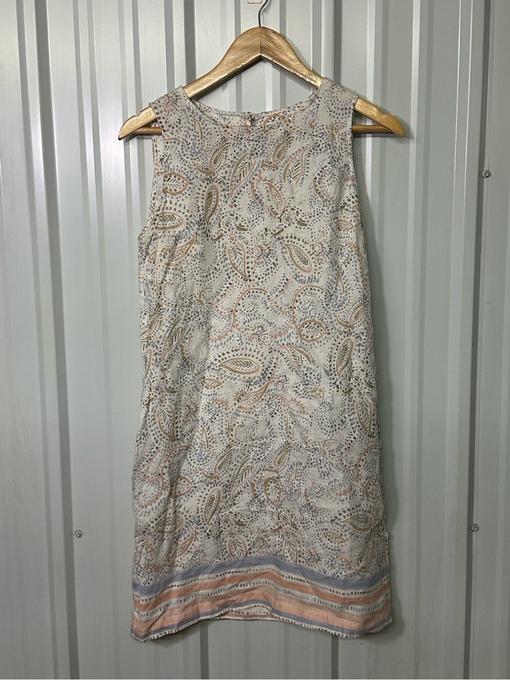 Rachel Ashwell Linen Paisley Print Shift Dress Cottagecore Shabby Chic Boho